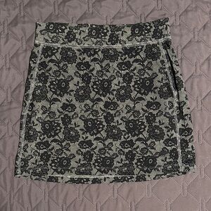 Aeropostale Black Floral Lace Print Mini Skirt